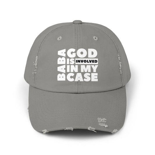Unisex Distressed Cap « baba god is involved in my case »