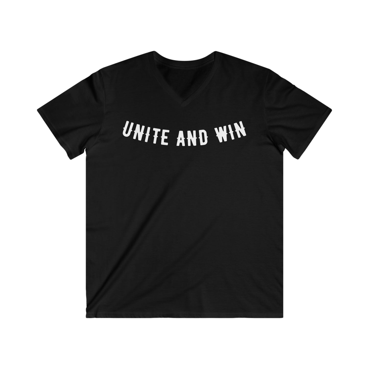 Men's Fitted V-Neck Short Sleeve Tee « unite and win »