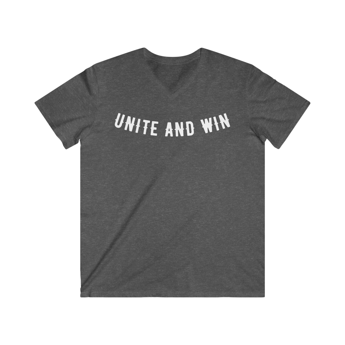 Men's Fitted V-Neck Short Sleeve Tee « unite and win »